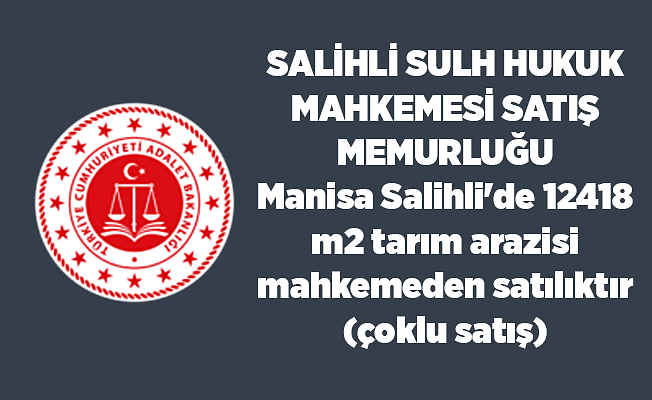 Manisa Salihli'de 12418 m2 tarım arazisi mahkemeden satılıktır(çoklu satış
