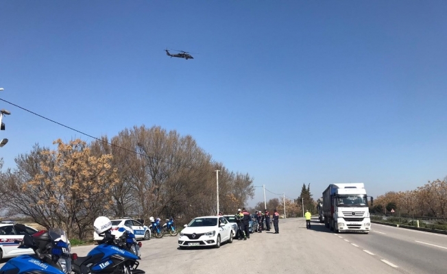 Jandarma ve emniyetten helikopter destekli uygulama