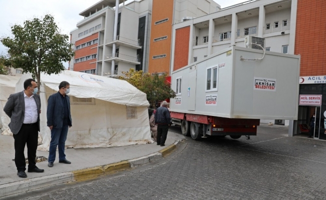 Akhisar Belediyesi’nden korona virüs tespit merkezine konteyner desteği