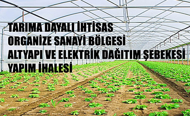 Zonguldak (Sera) Tarıma Dayalı İhtisas Organize Sanayi Bölgesi Altyapı ve Elektrik Dağıtım Şebekesi Yapım İhalesi