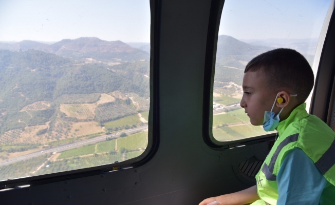 8 yaşındaki Ali’nin helikopterle uçma hayali gerçek oldu